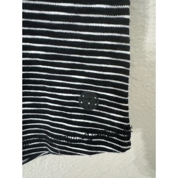 T by Talbots Black and White Striped Cap Sleep Shirt Size Small - Picture 6 of 6